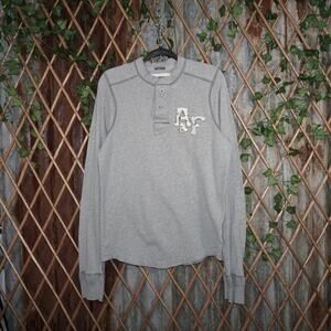 Large - Vintage Y2K Abercrombie and Fitch raw hem henley LS